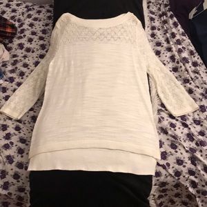 Shirt with knitted detailing